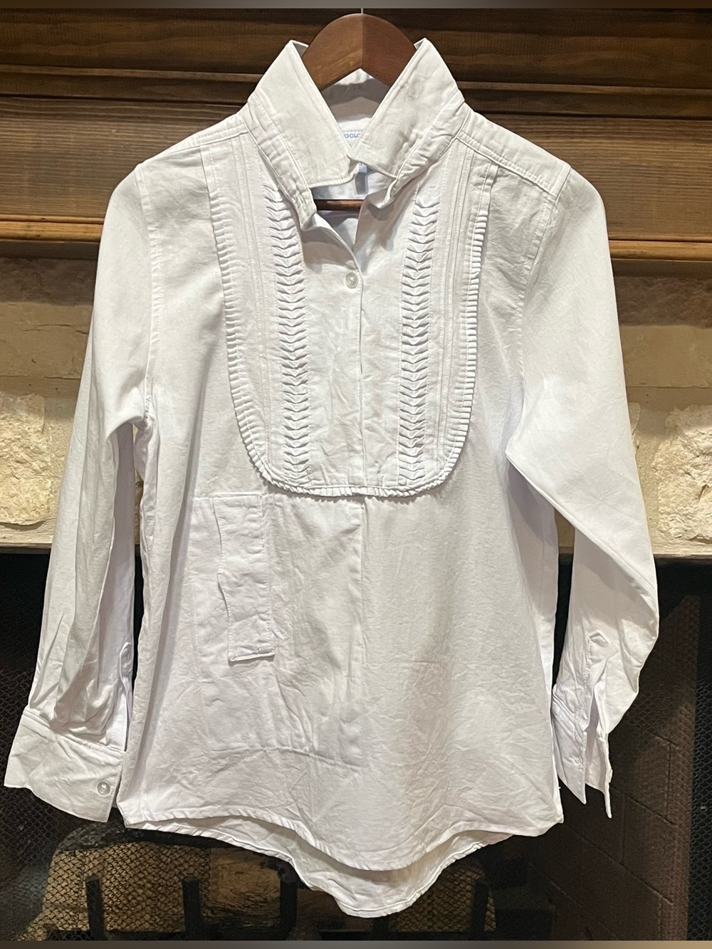Mi Golondrina Cotton Popover Blouse Pintuck Pleat Bib Top Size S - Picture 2 of 10